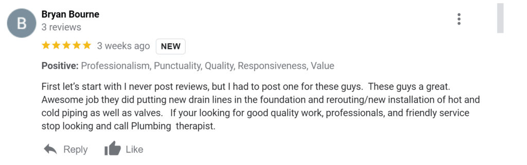 Plumbing Therapist Reviews